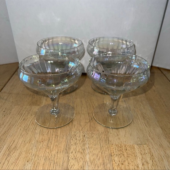 Vintage Iridescent Champagne Coupe Glasses - Picture 8 of 10